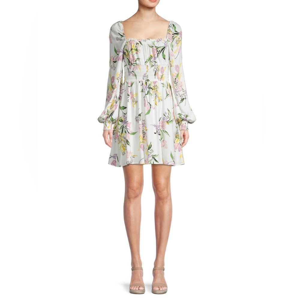 AFRM Smocked Bodice Floral Mini Dress